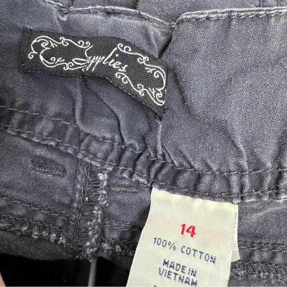 Y2K Drawstring Cargo Shorts 14 Gray Gropcore Hiking - Picture 4 of 4